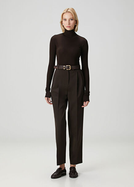 Kahverengi Pileli Pantolon