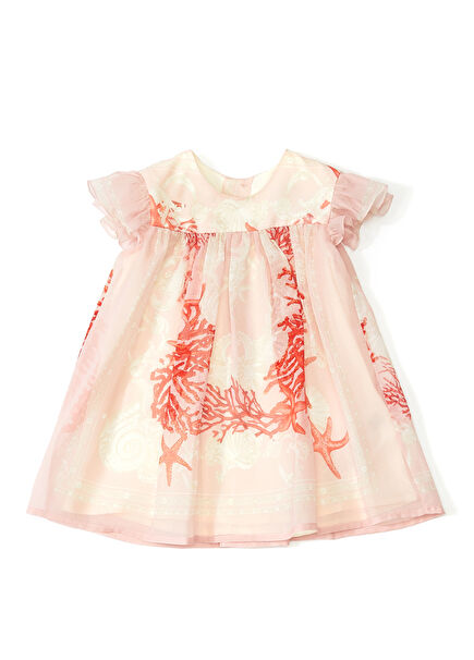 Barocco Multicolored Baby Girl Silk Dress