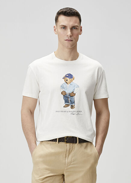 White Logo Printed T-Shirt