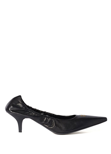 Black Nappa Leather Heels