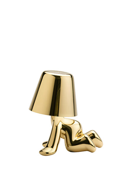 Golden Brothers Ron Metallic Gold Colored Table Lamp