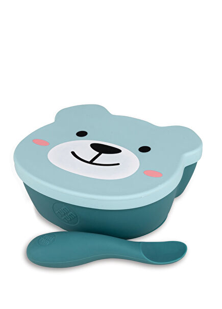 Boris Bear Silicone Vacuum Lid Bowl and Spoon Set