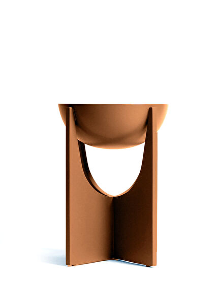 Flat Bowl Brown Solid Side Table