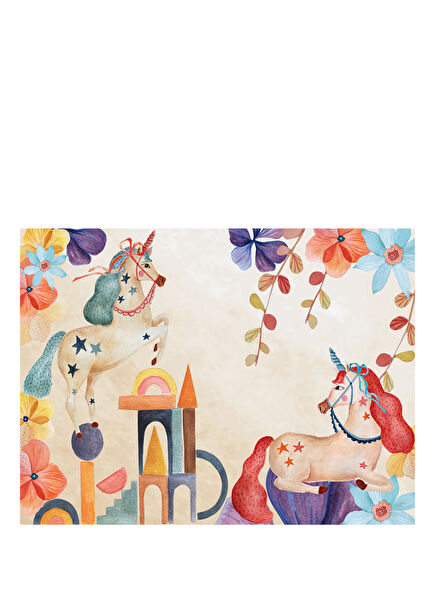 The Bloom Beige Figured Hypoallergenic Children's Carpet 120 x 160 cm