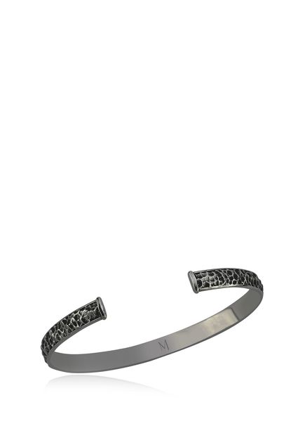 Marcus Forged Textured Black 925 Sterling Silver Plated Men's Bracelet