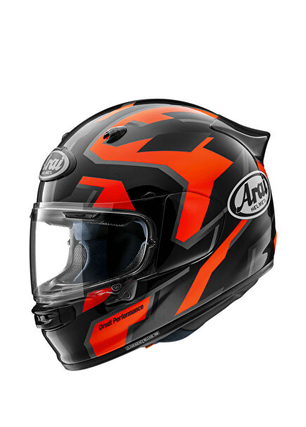 Arai Quantic Robotic Red Closed Motorcycle Helmet
