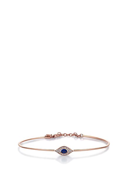 Ubuntu Eye Bracelet Pırlanta Detaylı 14 Ayar Rose Gold Kadın Altın Bileklik 