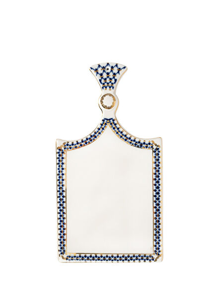 Cobalt Net Mavi Porselen Peynir Tabağı