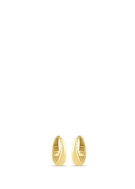 14K Gold Dished Oval Women's Earrings