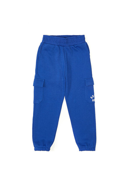 Blue Logo Detailed Jogger Pants