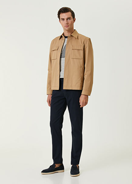 Slim Fit Lacivert Twill Spor Pantolon