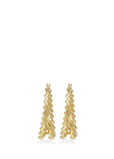 Women's Gold Earrings With Geometric Form