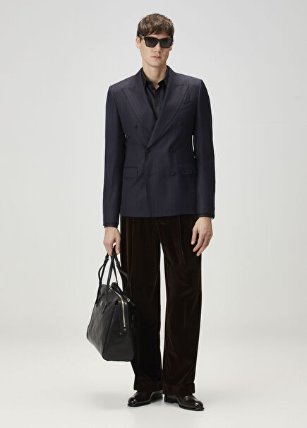 Brown Pleated Corduroy Trousers