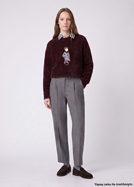 Carrot Shaped Flannel Trousers