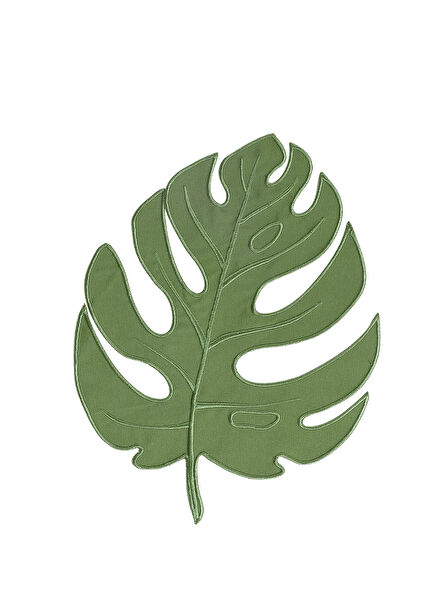 Leaf Pattern Green Cotton American Service Set of 2