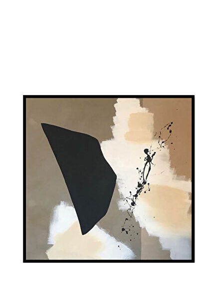 Beige and Black Akrilik El Yapımı Tablo