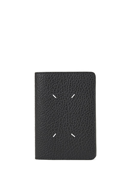 Black Men's Leather Passport Holder