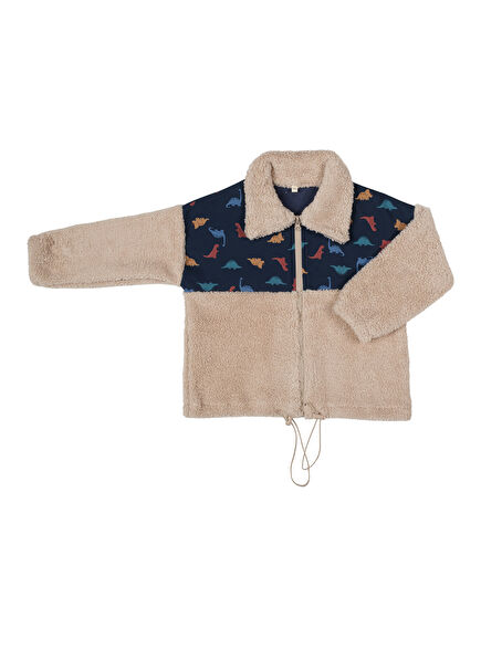 Dinoland Teddy Navy Blue Detailed Boys' Jacket