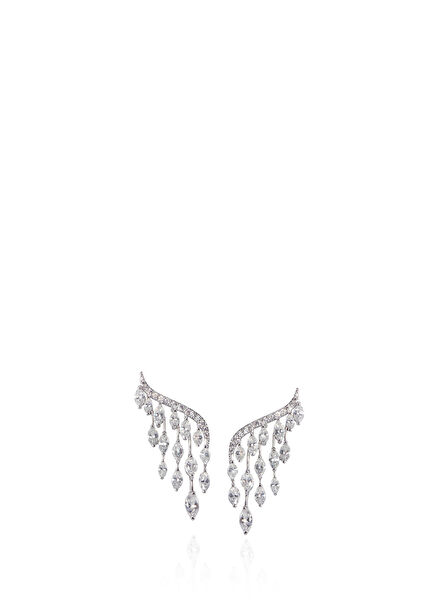 Eden Tassel Marquise Silver Women's Earrings