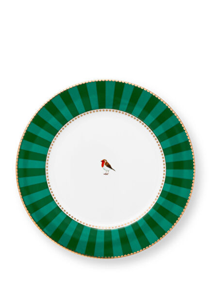 Love Birds Green Porcelain Plate