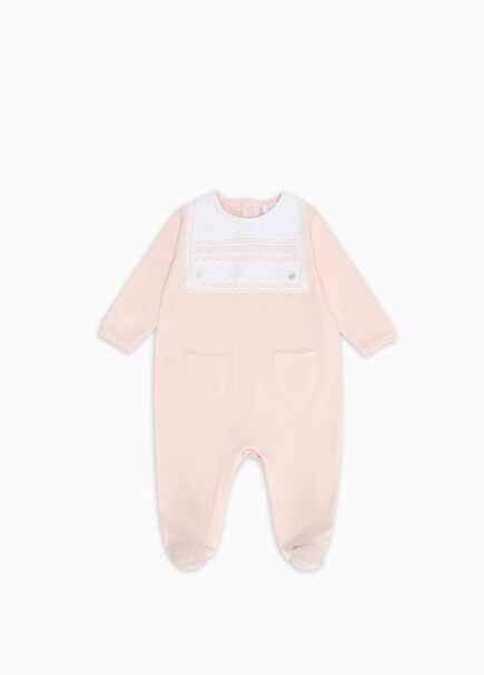Pembe Dantel Önlüklü Kız Bebek Tulum
