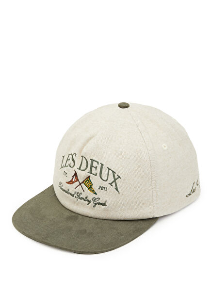 Khaki Beige Logo Embroidered Men's Hat