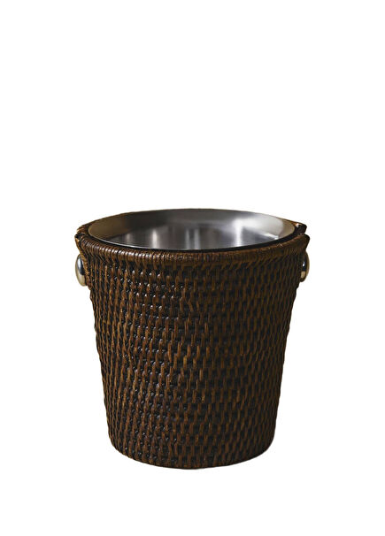 Mat Koyu Kahve Rattan Buz Kovası