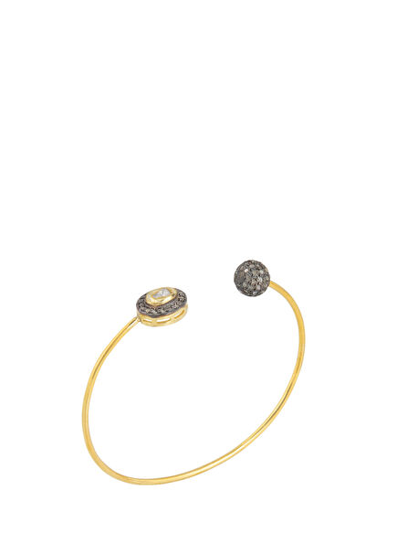 18 Ayar Altın Mikron Kaplama 925 Ayar Gümüş Kadın Bilezik