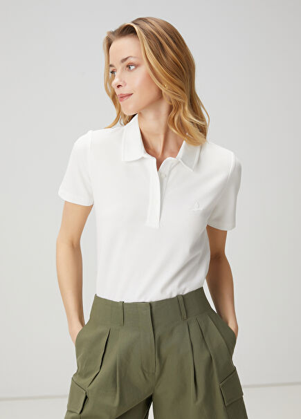 Beyaz Pike Polo T-shirt