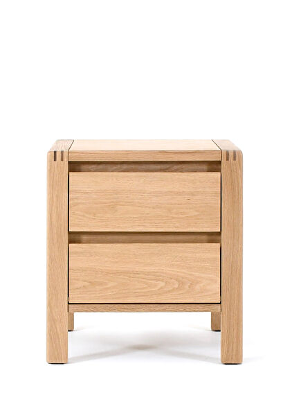 Modesto Natural Oak 2 Drawer Bedside Table