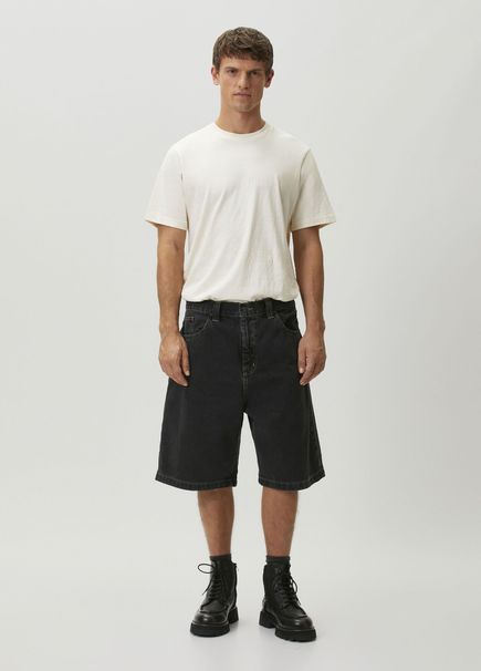 Brandon Siyah Denim Bermuda