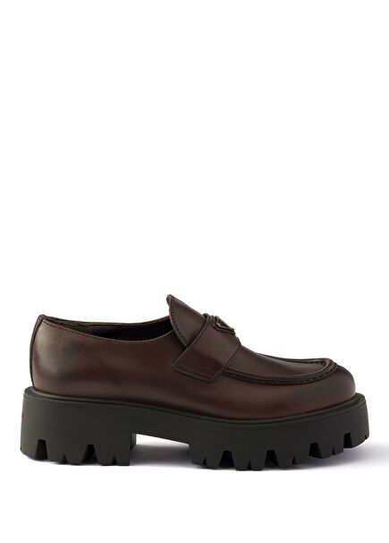 Brown Leather Women's Loafers