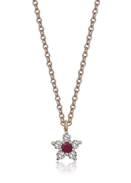 Cemre Ruby Stone 14K Gold Women's Necklace