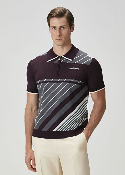 Desenli Yün Polo Triko