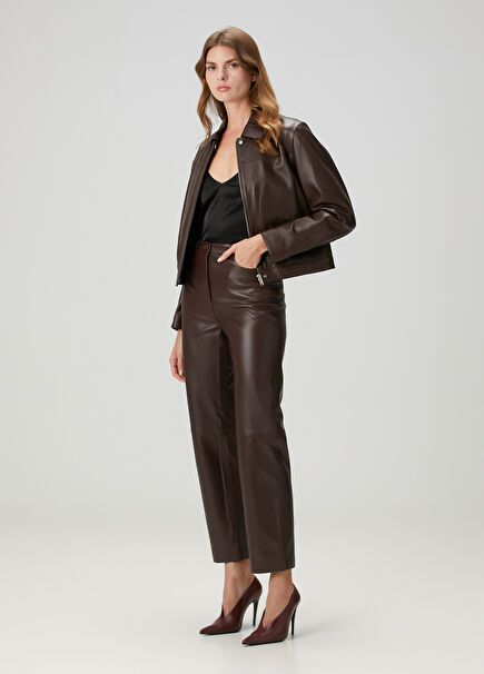 Cobe Brown Leather Pants