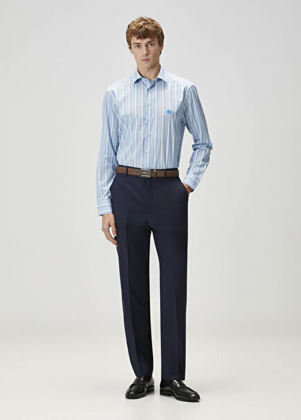 Navy Blue Wool Pants