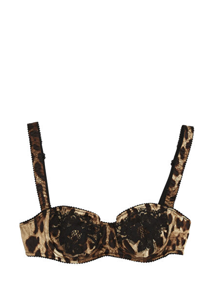 Leopard Print Silk Bra