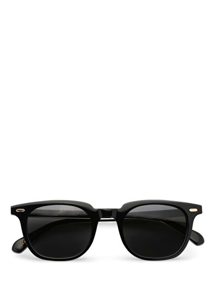 Riva Black Gold Color Acetate Unisex Sunglasses