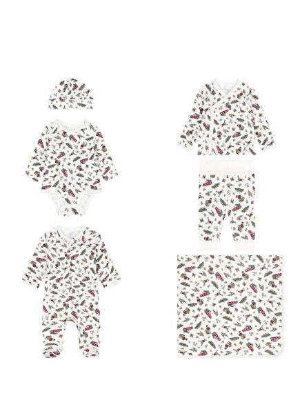 White 6-Piece Baby Boy Newborn Set