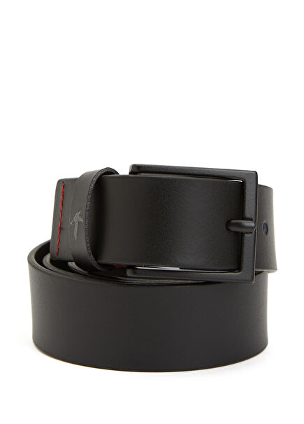 Black Goose Print Men's Leather Belt
