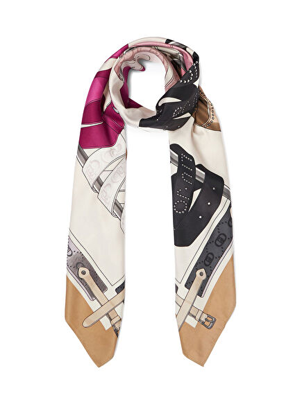 Beige Belt Printed Women's Scarf