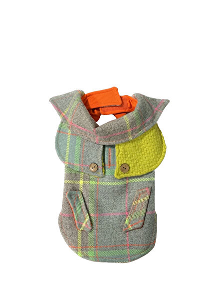 Tartan Gri Kedi Ceket