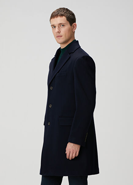 Navy Blue Wool Coat