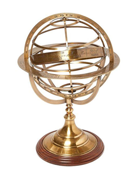 Armillary Antique Kahverengi Gold Obje
