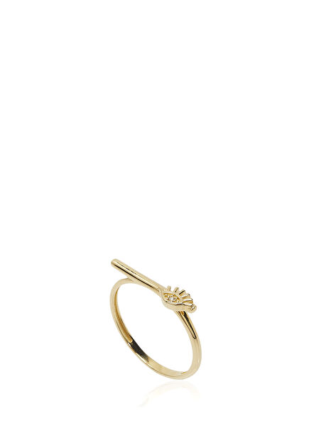 Eye Detailed Women's Gold Ring