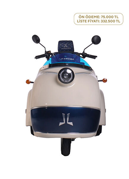 Elektrikli Krem Lacivert Moped Motosiklet 