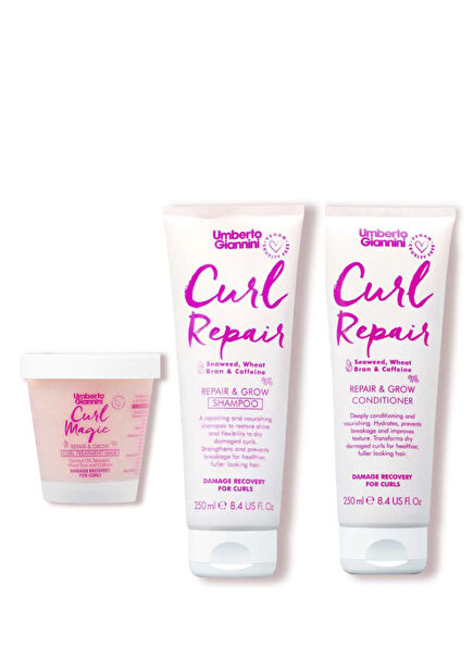 Curl Repair Bukle Onarıcı Şampuan + Saç Kremi + Saç Maskesi 3'lü Bakım Seti