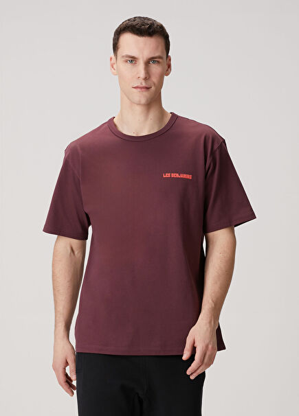 Bordo Logo Baskılı T-shirt