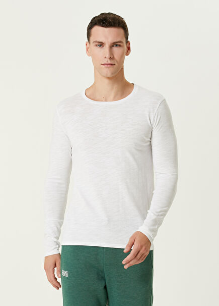 Bysapick Beyaz Uzun Kollu T-shirt