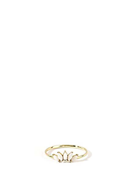 Opal Crown Gold Ring 14K Yellow Gold Women's Gold Ring
